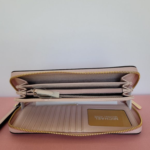 MICHAEL KORS Jet Set Travel Large Continental Leather Wallet-Powder Blush🎈⭐$128 - Picture 13 of 16